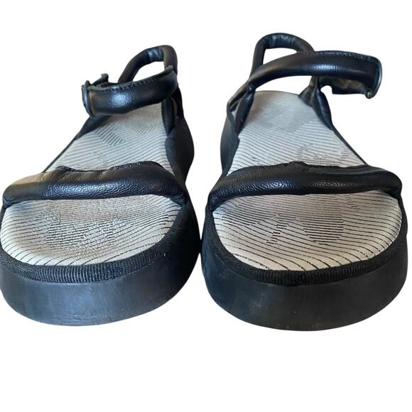 Fly London Ceto Platform Leather Sandals Black Mousse size 40 US 9-9.5 - Picture 4 of 9